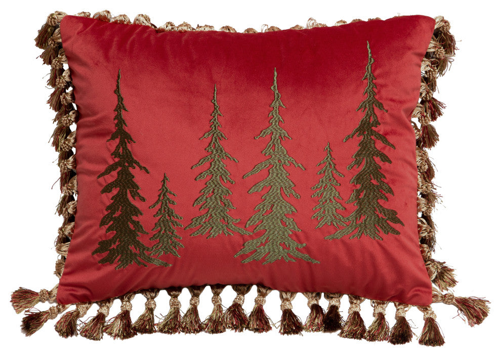 Red Velvet Tree Rustic Cabin Throw Pillow, Insert Included, 16"x20"