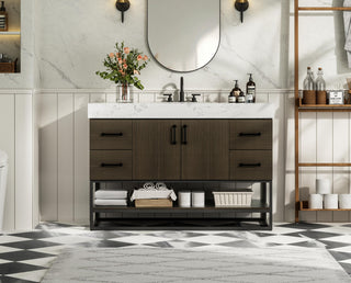 Home Living 48" Single Bathroom Vanity, Mocha Brown