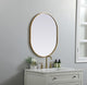 Metal Frame Oval Mirror 24X30 Inch, Brass