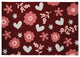 Flowery Love Valentines Chenille Rug, Red, 5'x7'