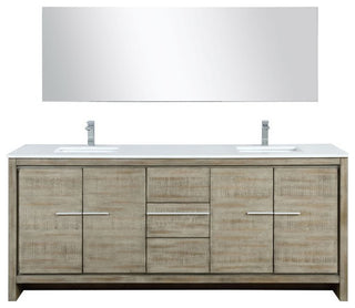 Lafarre Contemporary 80" Rustic Acacia Double Bathroom Vanity Set