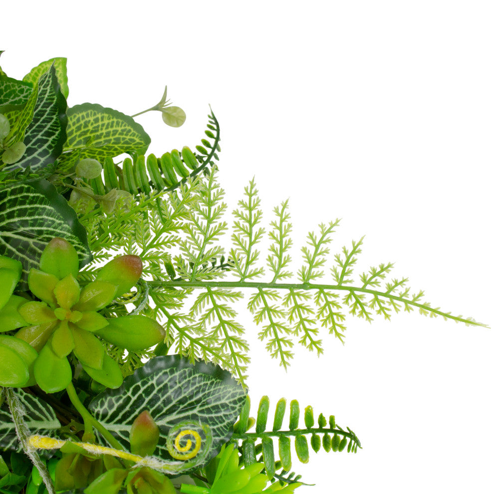 Maidenhair Fern and Assorted Foliage Spring Wreath Green 23"