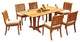 7-Piece Outdoor Teak Dining Set, 69" Table, 6 Arbor Stacking Armless Chairs