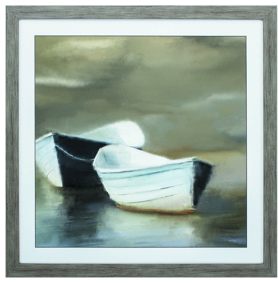 30" X 30" Woodtoned Frame Boat Friends
