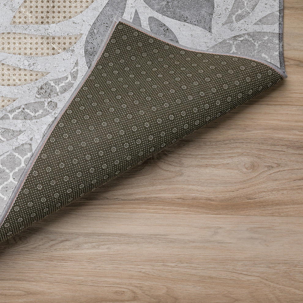 Indoor/Outdoor Tropics TC3 Grey Machine Washable 3' x 5' Rug