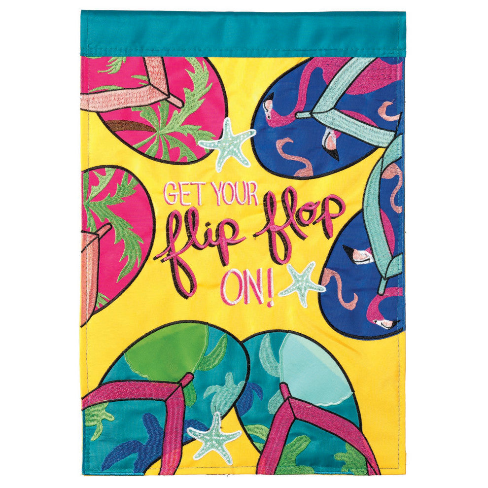 Flag  Double Applique  Get Your Flop On Polyester Large