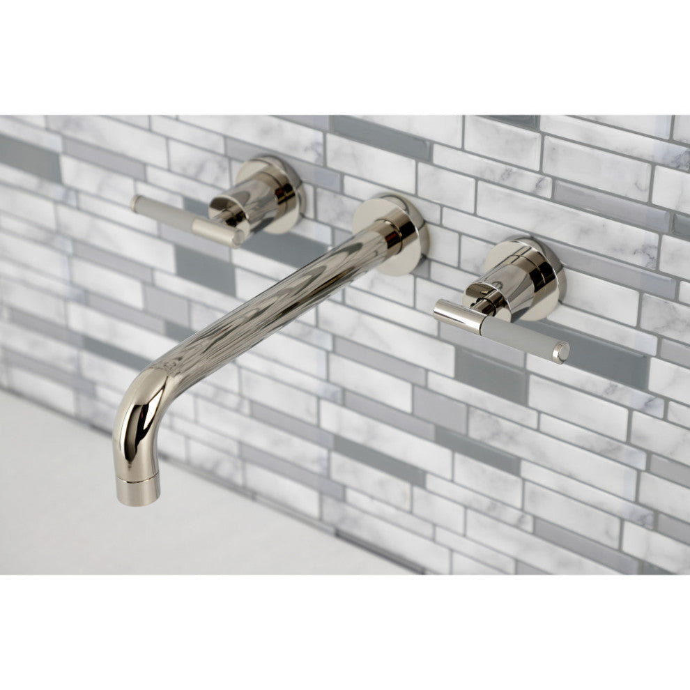 KS8026CKL Two-Handle Wall Mount Tub Faucet, Polished Nickel
