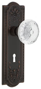 Meadows Plate Single Dummy, Keyhole Crystal Meadows Knob, Timeless Bronze