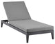 Outdoor Patio Adjustable Chaise Lounge Chair in Aluminum with Gray Cushions