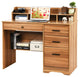 Traditional Desk, Hardwood Frame With Storage Drawers & Open Comparments, Brown