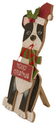 16" Wooden Christmas Figurines Decor, Dog
