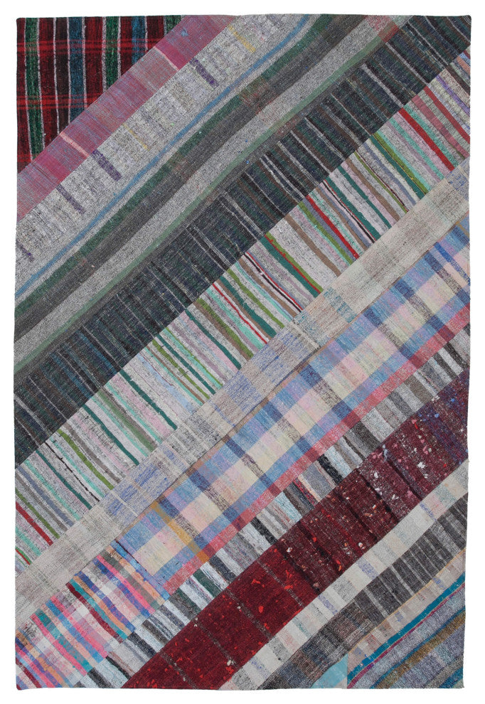 Rug N Carpet - Handmade Turkish 6' 9'' x 10' 0'' Rustic Patchwork Kilim Rug