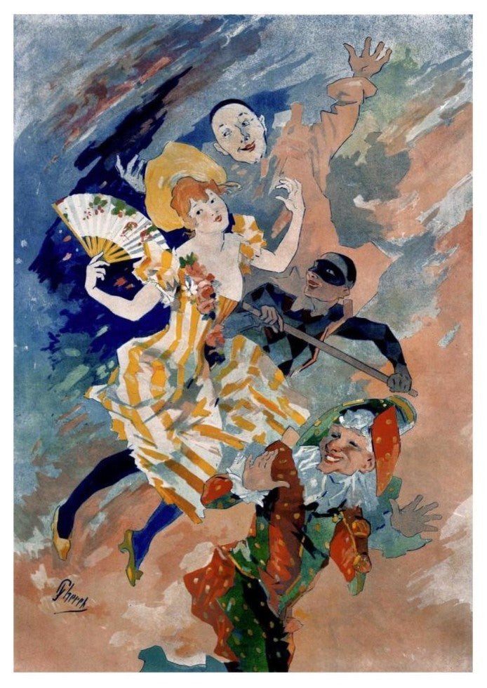"Les Arts / La Pantomime" Digital Paper Print by Jules Cheret, 23"x32"