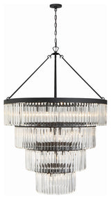 Emory 22 Light Chandelier, Black Forged