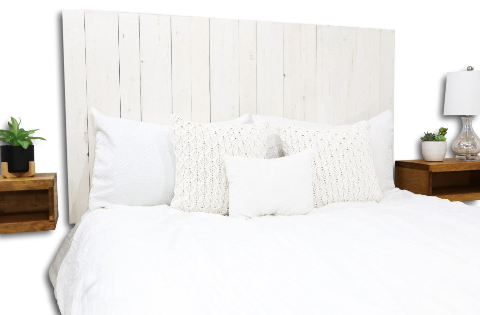 Handcrafted Headboard, Leaner Style, Whitewash, Queen