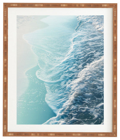 Anita's & Bella's Artwork Turquoise Ocean Dream Waves Framed Wall Art, 14x16.5"