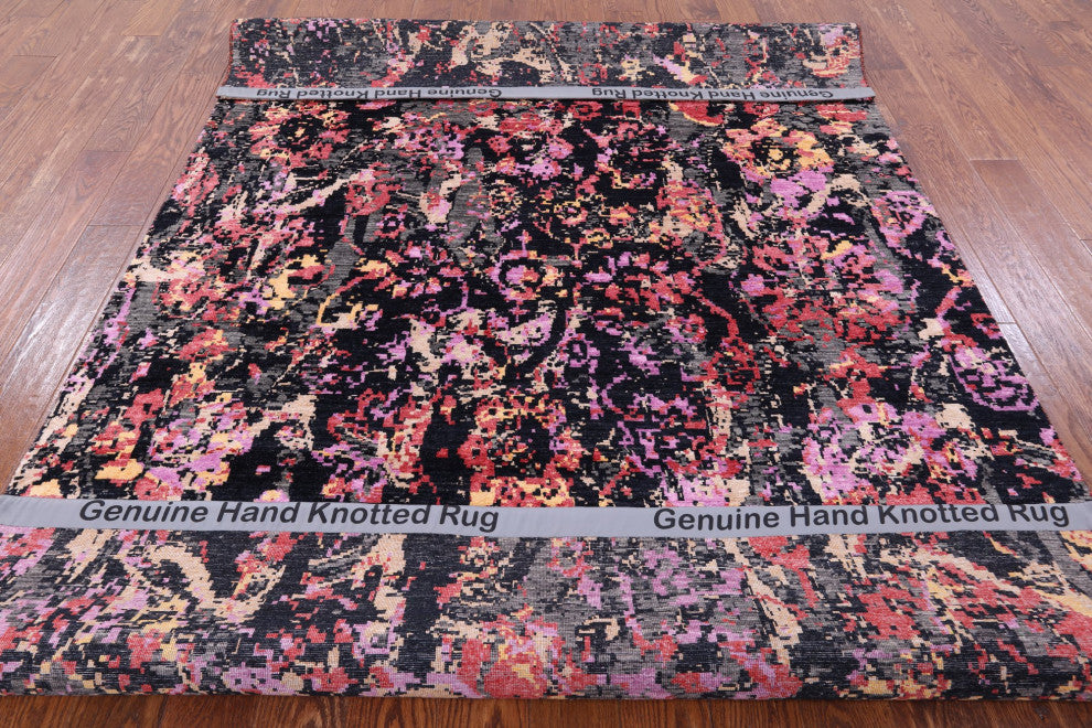Handmade Modern Wool and Silk Rug 6' 2" X 9' 1" Q6850
