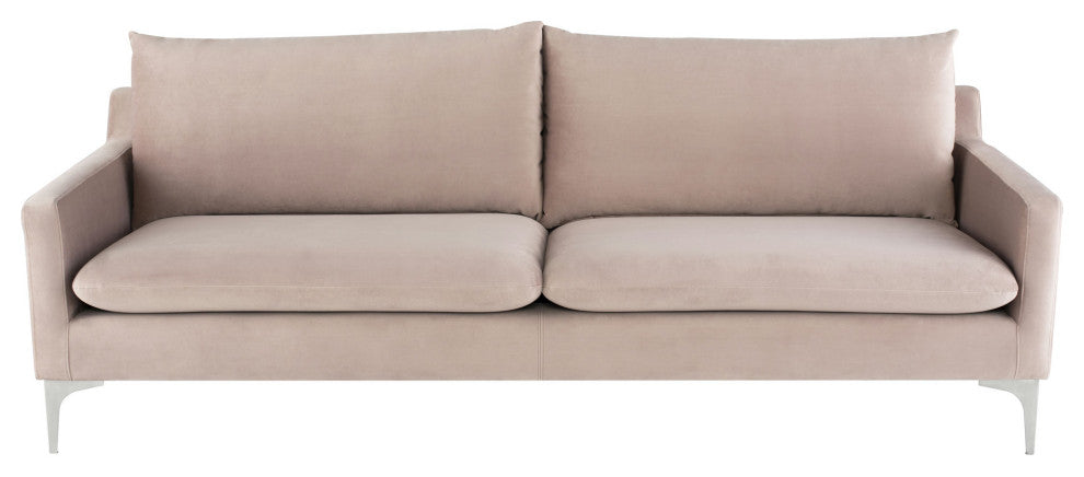 Anders Blush Fabric Triple Seat Sofa, HGSC440