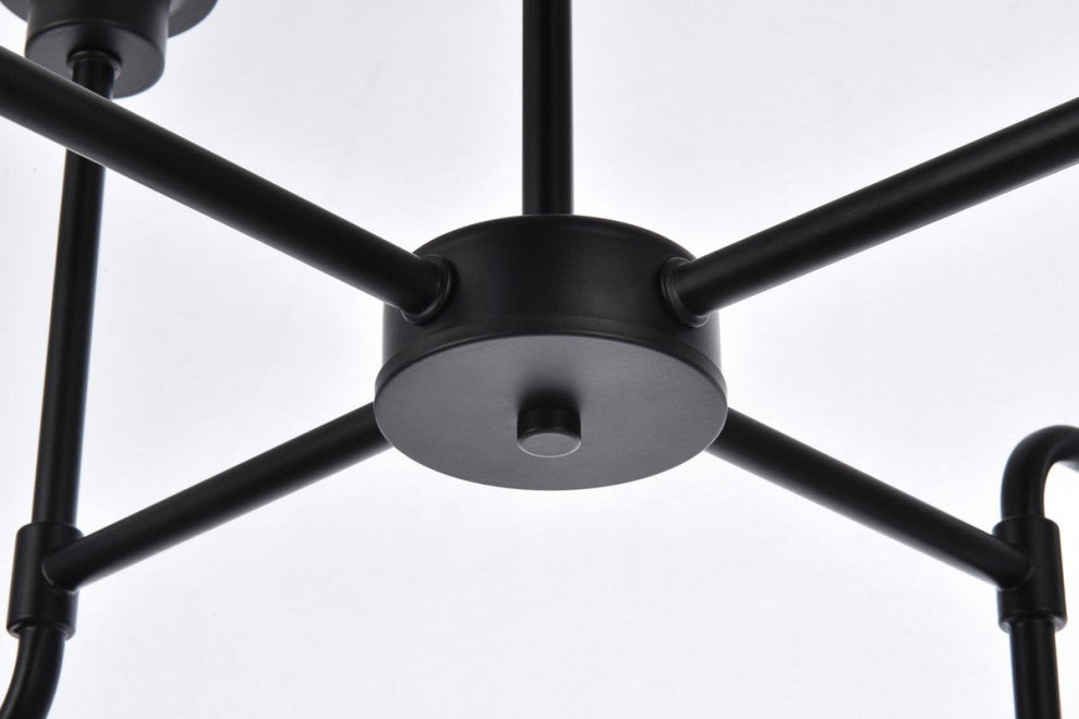 Helen 8-Light Pendant, Black With Clear Shade