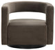 Safavieh Couture Edgar Velvet Swivel Chair, Dark Brown