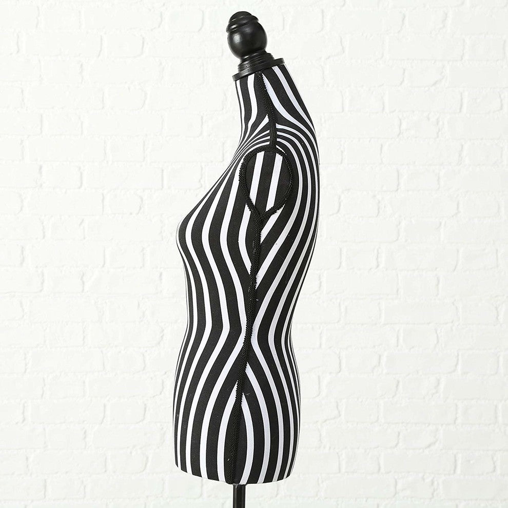 Black and White Stripes Adjustable Dress Form