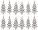 Carved Pine Tree Ornament, Set of 12