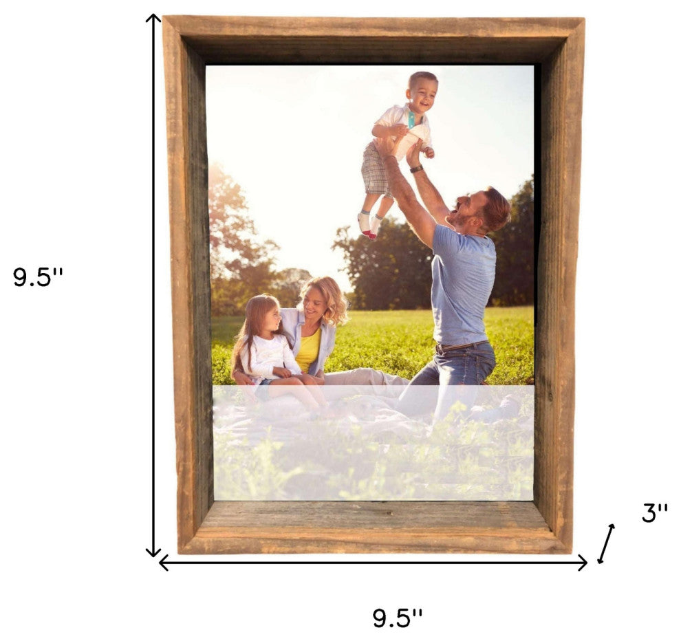 8"x8" Rustic Farmhouse Gray Wood Shadow Box Frame