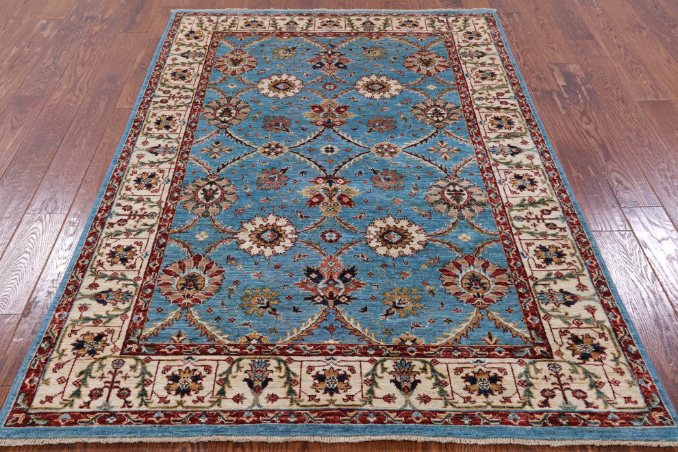 Persian Tabriz Hand Knotted Wool Rug 4' 9" X 6' 11" Q7445