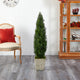51" Cedar Artificial Tree, Country White Planter, Indoor/Outdoor