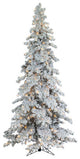 9' Heavily Flocked Layered Spruce With 750 Clear Lights