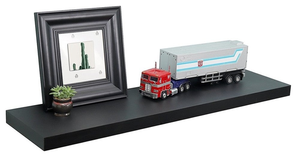 11.81" Depth Grande Floating Wall Shelves, Black, 47.24"