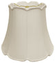 18" White Empire Slanted Cylinder Scroll Edge Silk Lampshade