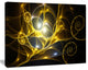 Golden Curly Spiral on Black, Oversized Abstract Canvas Art Print, 60x40