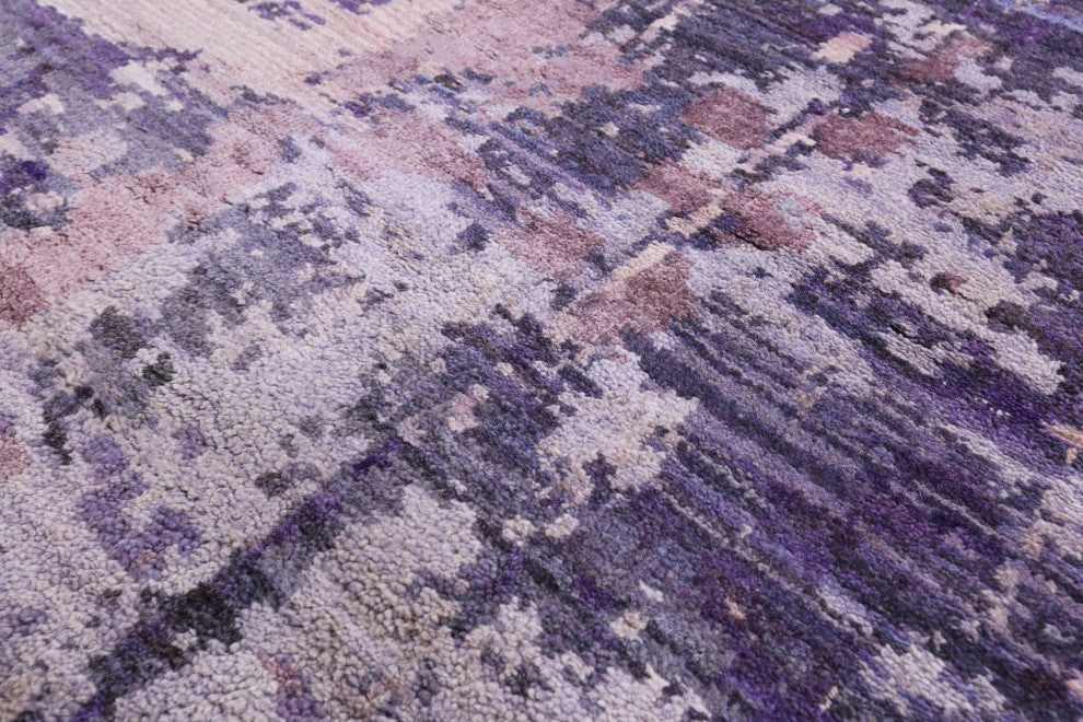8' 1" X 10' 0" Wool and Silk Modern Handmade Rug Q7213
