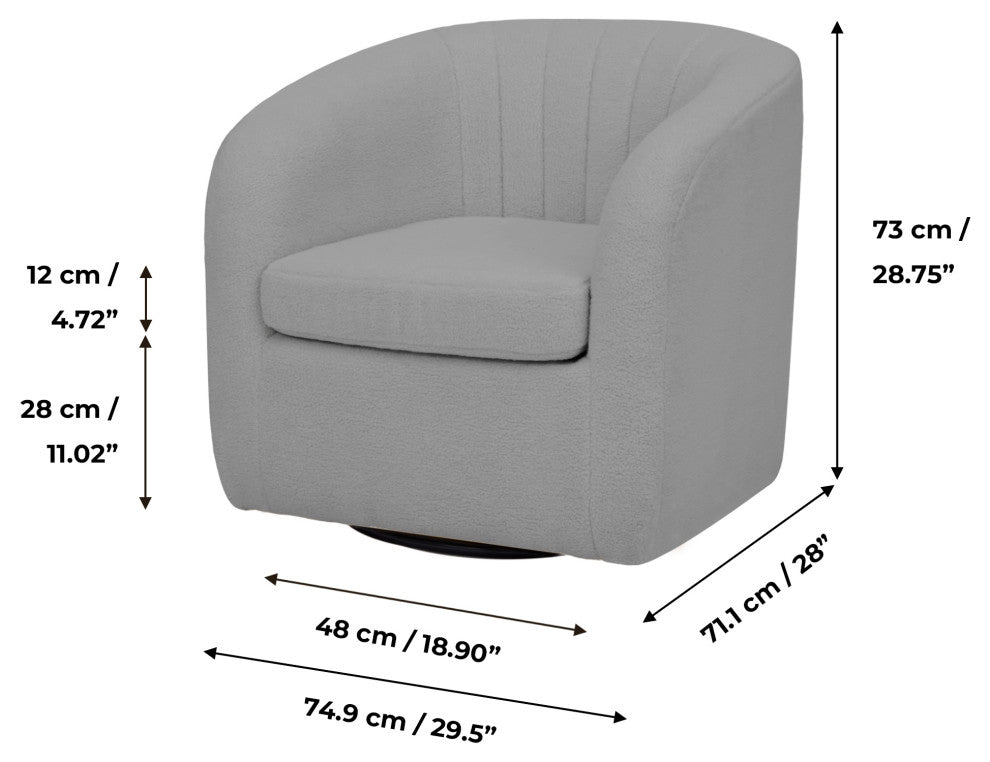 Monroe faux shearing 28.75" Swivel Tub Chair