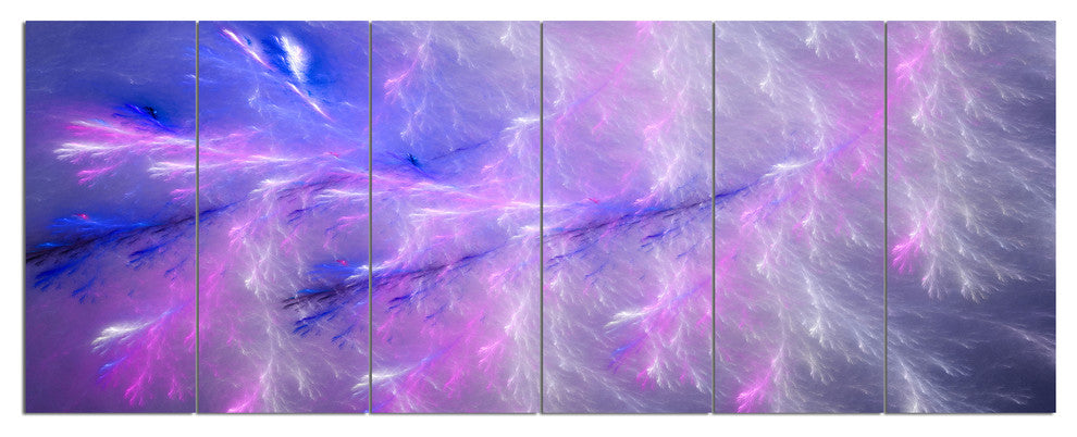 Mystic Blue Thunder Sky, Abstract Canvas Art Print, 70"x28", 6 Panels