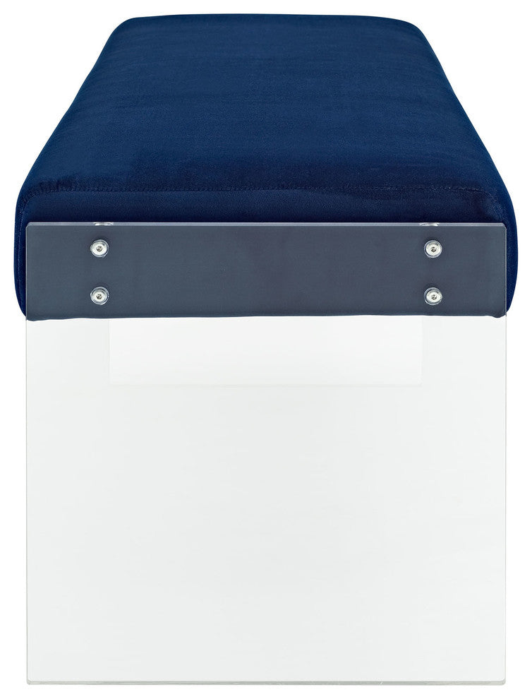Roam Velvet Bench, Navy