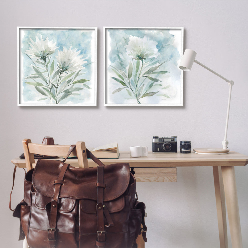 Soft Spring Flower Still Life White Watercolor Florals,24 x 24