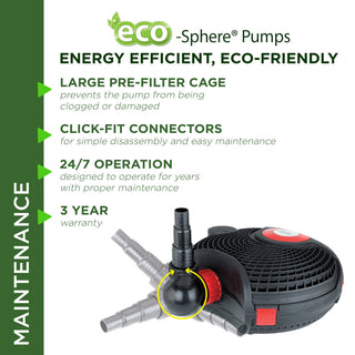 Eco-SphereÂ® Energy-Saving 4100GPH Pond Pump with 33-ft. Cord