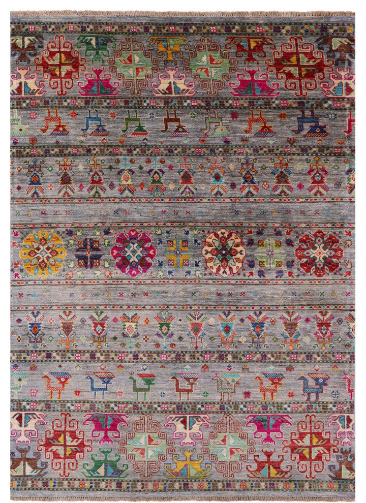 5' 0" X 7' 0" Persian Gabbeh Tribal Handmade Rug - Q12312