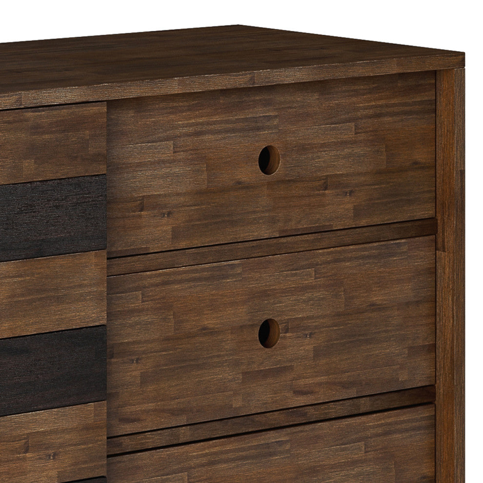 Clarkson Solid Acacia Wood Medium Storage, Rustic Natural Aged Brown