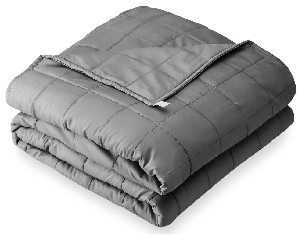 Bare Home Weighted Blanket, Cotton Light Gray, 60"x80", 17lb