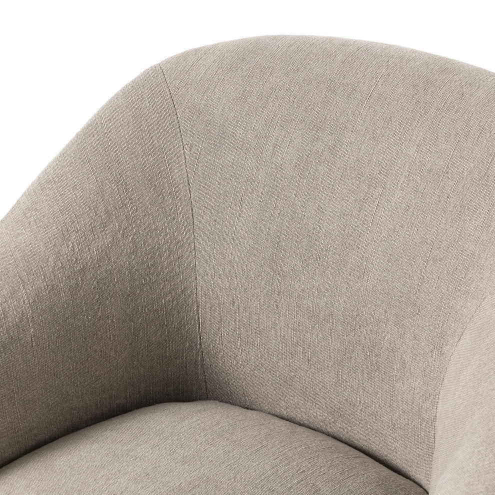 Cove Dining Chair With Casters Heather Twill Stone