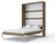 Contempo Vertical Wall Bed, European Twin Size with 2 cabinets, Oak Country