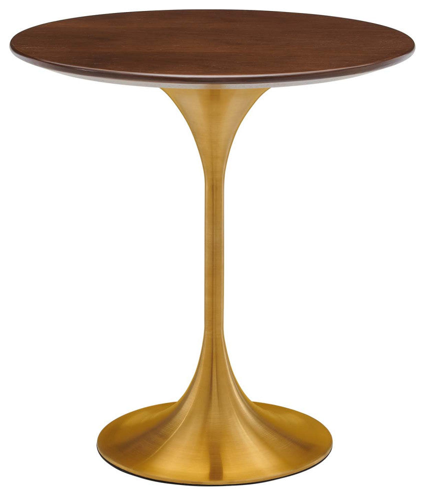 Lippa 20" Round Side Table, Gold Cherry Walnut