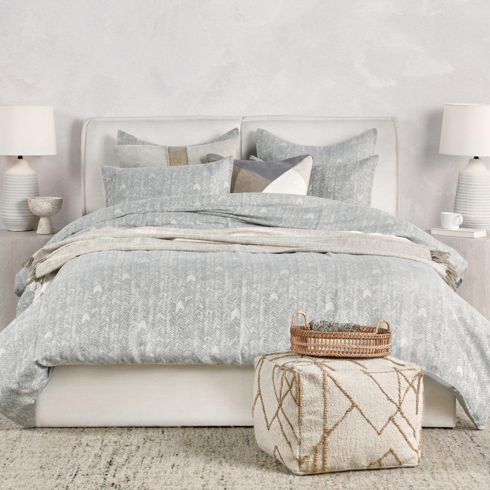 Lana 100% Cotton Embroidered Sham by Kosas Home, Gray, King Sham