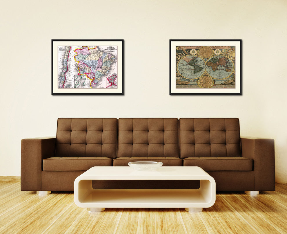 Afghanistan Persia Iraq Iran Vintage Antique Map Wall Art, 28"x37"