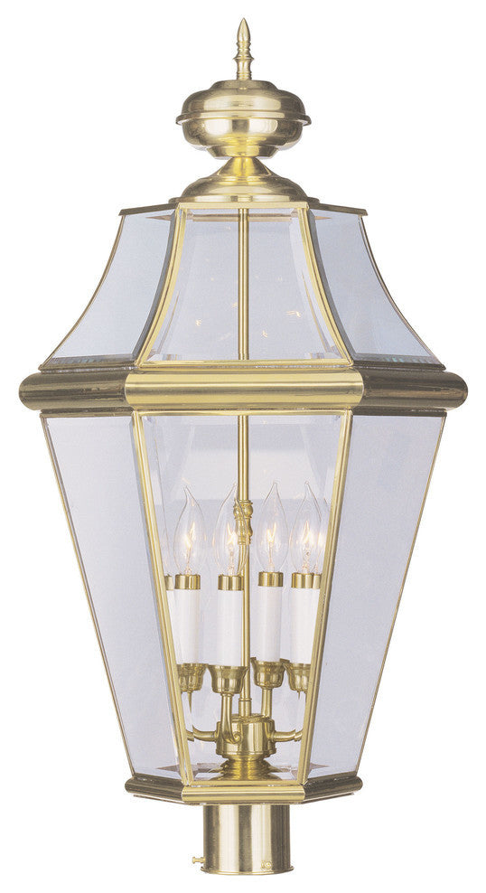 Georgetown Outdoor Post Head, Polished Brass