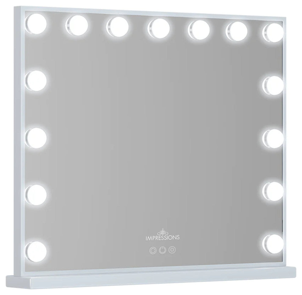 Hollywood Aurora  Tri tone Vanity Mirror with Bluetooth, White