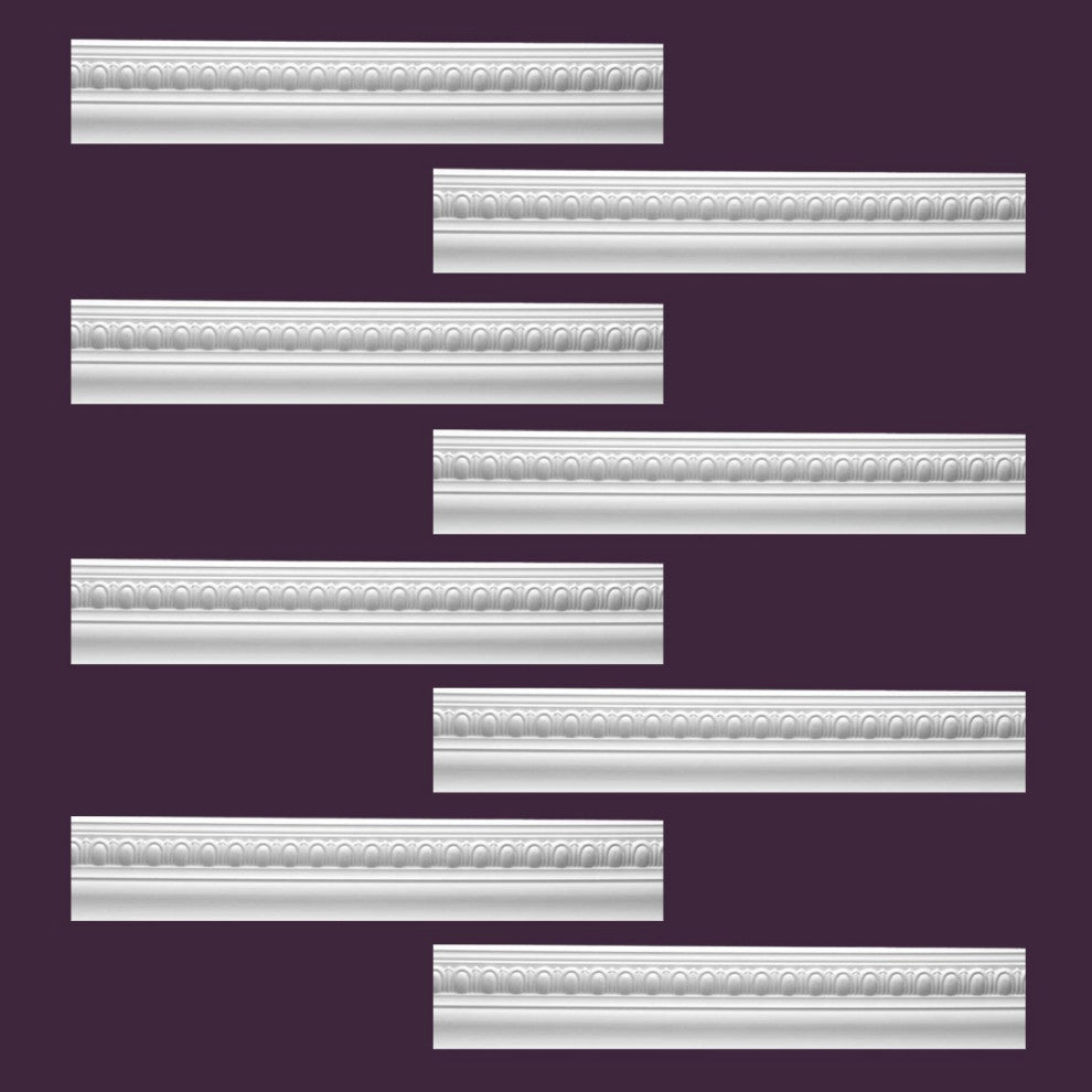 Cornice White Urethane Jefferson Ornate Design 8 Pieces Totaling 758" Length
